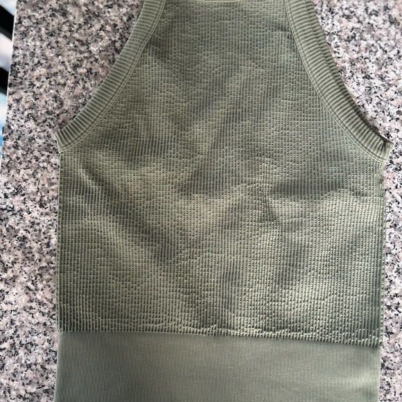 Free People Olive Ribbed high neck tank - Picture 3 of 5
